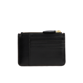 Portacarte in pelle compatto con zip - Nero | The Bridge