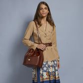 Borsa secchiello pelle con tracolla | The Bridge