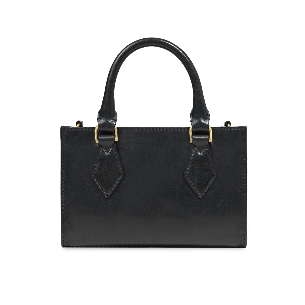 Borsa a mano in pelle con tracolla removibile NERO/ORO The Bridge