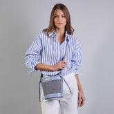 Borsa secchiello in pelle e paglia di Vienna | The Bridge