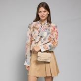 Borsa tracolla pelle con catena stampa lizard | The Bridge