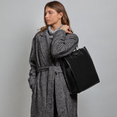 Borsa shopper pelle Mirra - Nero/oro | The Bridge