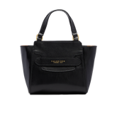 Borsa pelle donna con tracolla Lucrezia - Nero/oro - DONNA | The Bridge