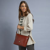 Borsa tracolla pelle chiusa con zip | The Bridge