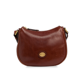 Borsa tracolla pelle chiusa con zip - Marrone | The Bridge
