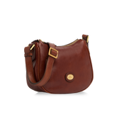 Borsa tracolla pelle chiusa con zip - Marrone | The Bridge