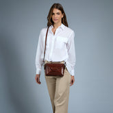 Borsa tracolla pelle chiusa con zip taglia s | The Bridge