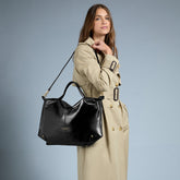 Borsa tracolla pelle chiusa con zip taglia l | The Bridge