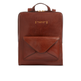 Zaino donna in pelle con tasca frontale - Zaini donna in pelle | The Bridge