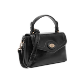 Mini borsa a mano in pelle con tracolla rimovibile Story - Nero/oro - Borse mini donna | The Bridge