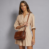 Borsa pelle tracolla a scomparti | The Bridge