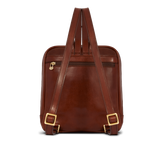 Zaino donna pelle piccolo con tasca frontale - Zaini donna in pelle | The Bridge