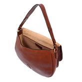 Borsa a spalla in pelle grande con patta frontale | The Bridge