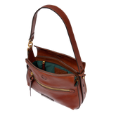 Borsa a tracolla in pelle con chiusura e zip frontale | The Bridge
