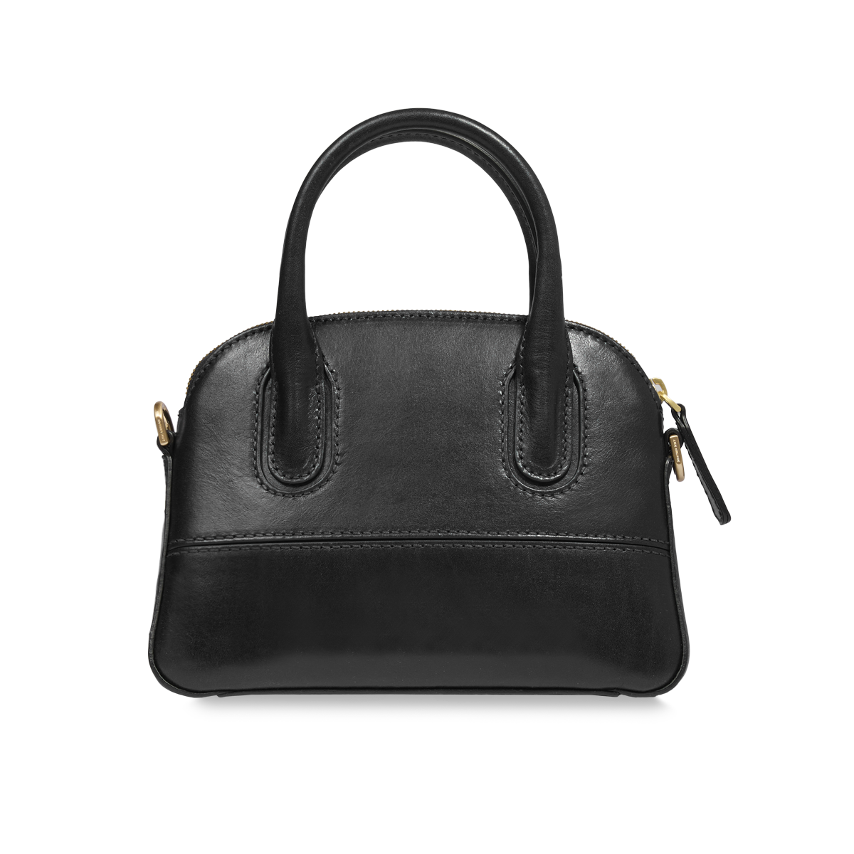 Borsa a tracolla in pelle con chiusura e zip frontale MARRONE/ORO | The Borsa a tracolla in pelle con chiusura e zip frontale MARRONE/ORO | The