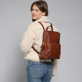 Zaino donna in pelle piccolo con tasca frontale | The Bridge