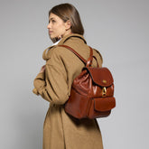 Zaino donna pelle con tasca frontale | The Bridge