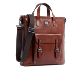 Cartella di pelle e tessuto con tracolla - Nuovi arrivi uomo | The Bridge