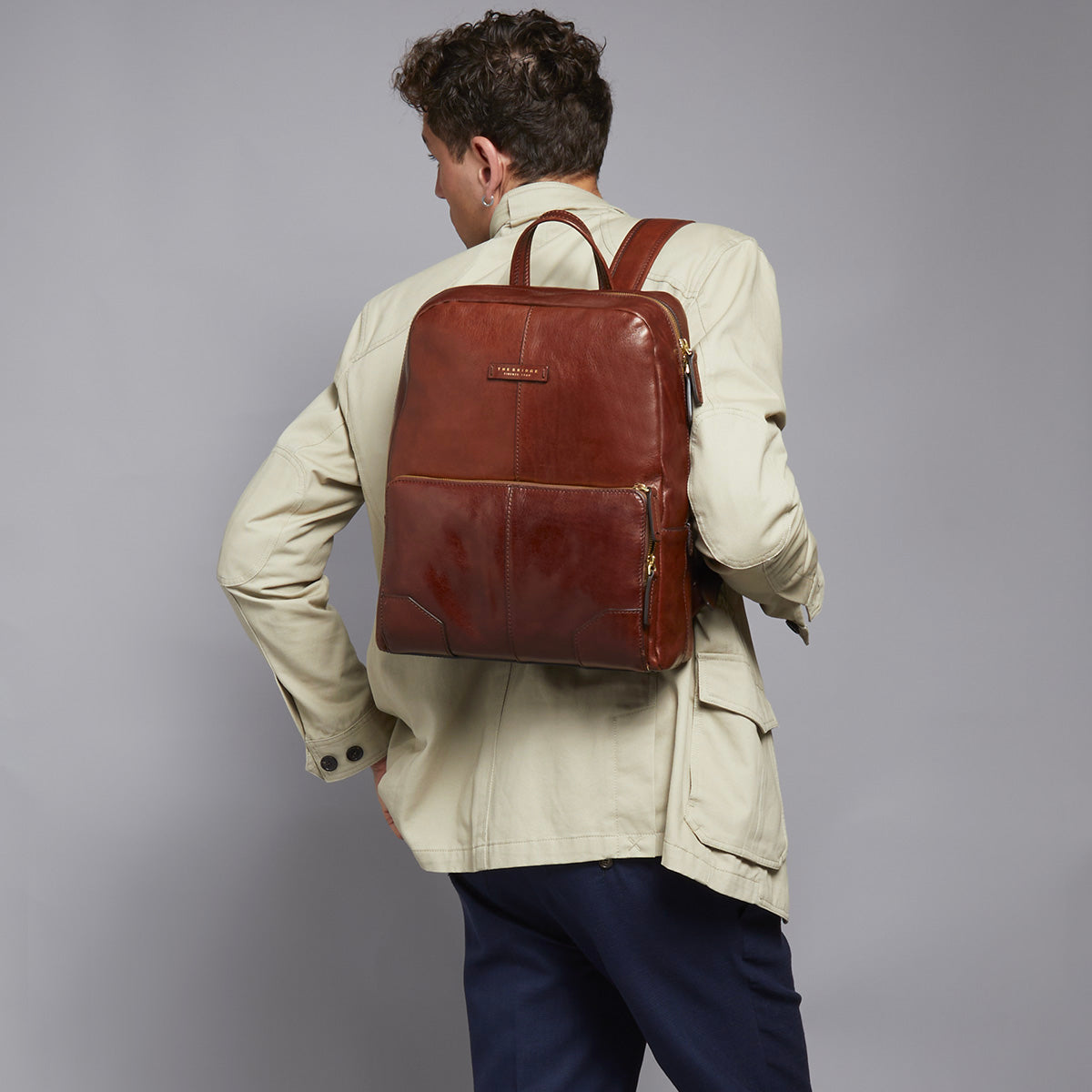 Zaino classico in pelle Piccadilly 15'' Marrone | Acciaio Design