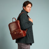 Zaino in pelle porta pc uomo due zip | The Bridge