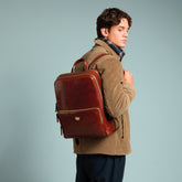 Zaino in pelle porta pc uomo due zip - Zaini uomo in pelle | The Bridge