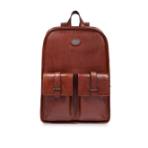 Zaino in pelle uomo una zip e tasche frontali | The Bridge