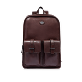 Zaino in pelle uomo una zip e tasche frontali | The Bridge