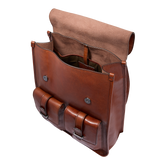 Zaino in pelle uomo con tasche frontali | The Bridge
