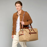 Borsone in pelle e tessuto medium size | The Bridge