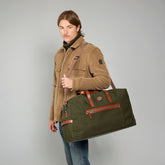 Borsone in pelle e tessuto medium size | The Bridge