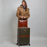Trolley in pelle e policarbonato medium | The Bridge