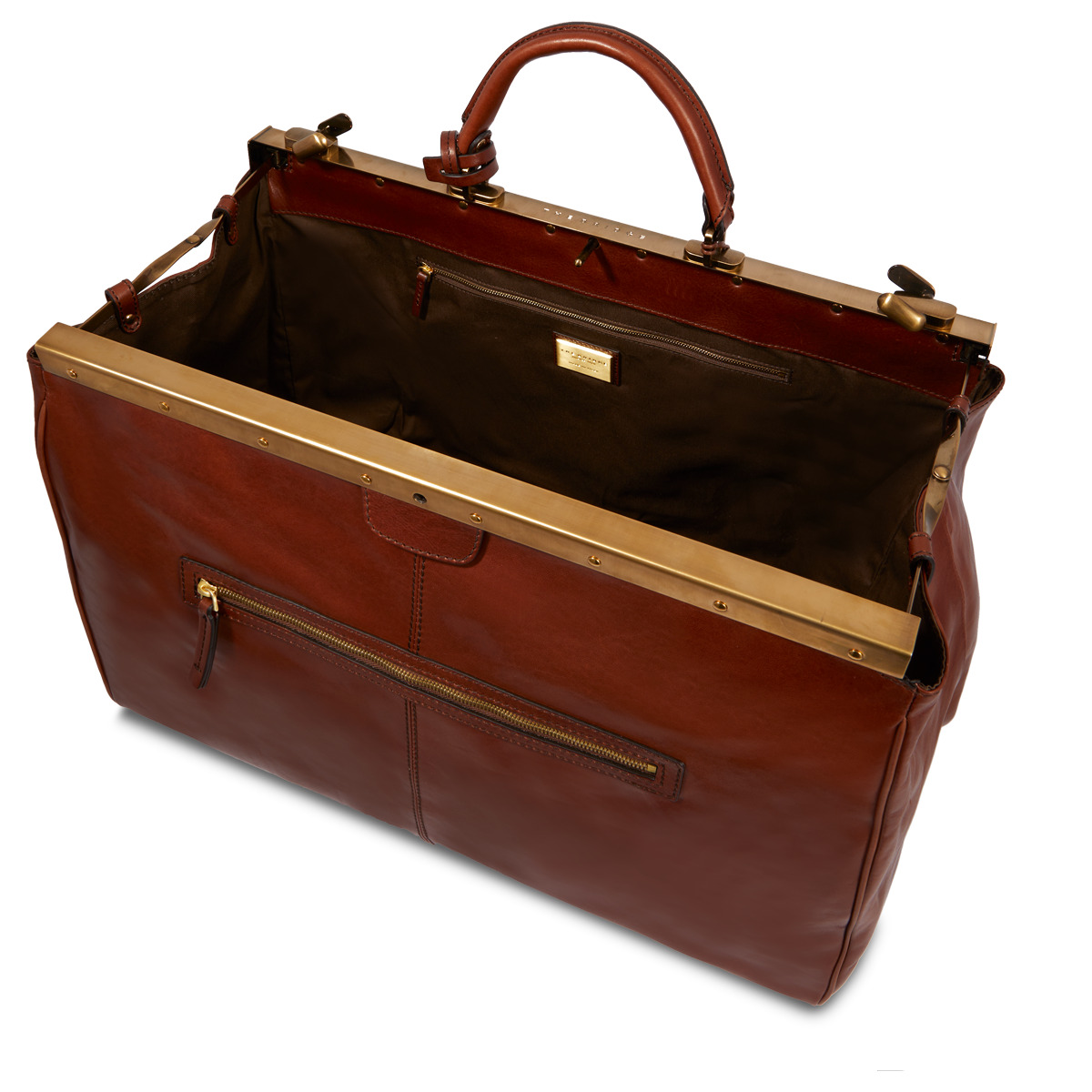 Borsone in pelle da viaggio MARRONE/ORO The Bridge