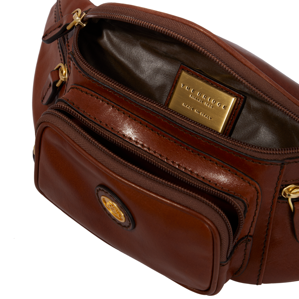 Marsupio uomo pelle MARRONE/ORO The Bridge