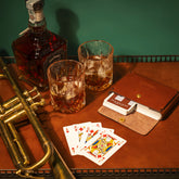 Porta carte da gioco doppioo con carte in pelle | The Bridge