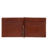 Portacarte in pelle con fermasoldi Story - Marrone/oro - UOMO | The Bridge