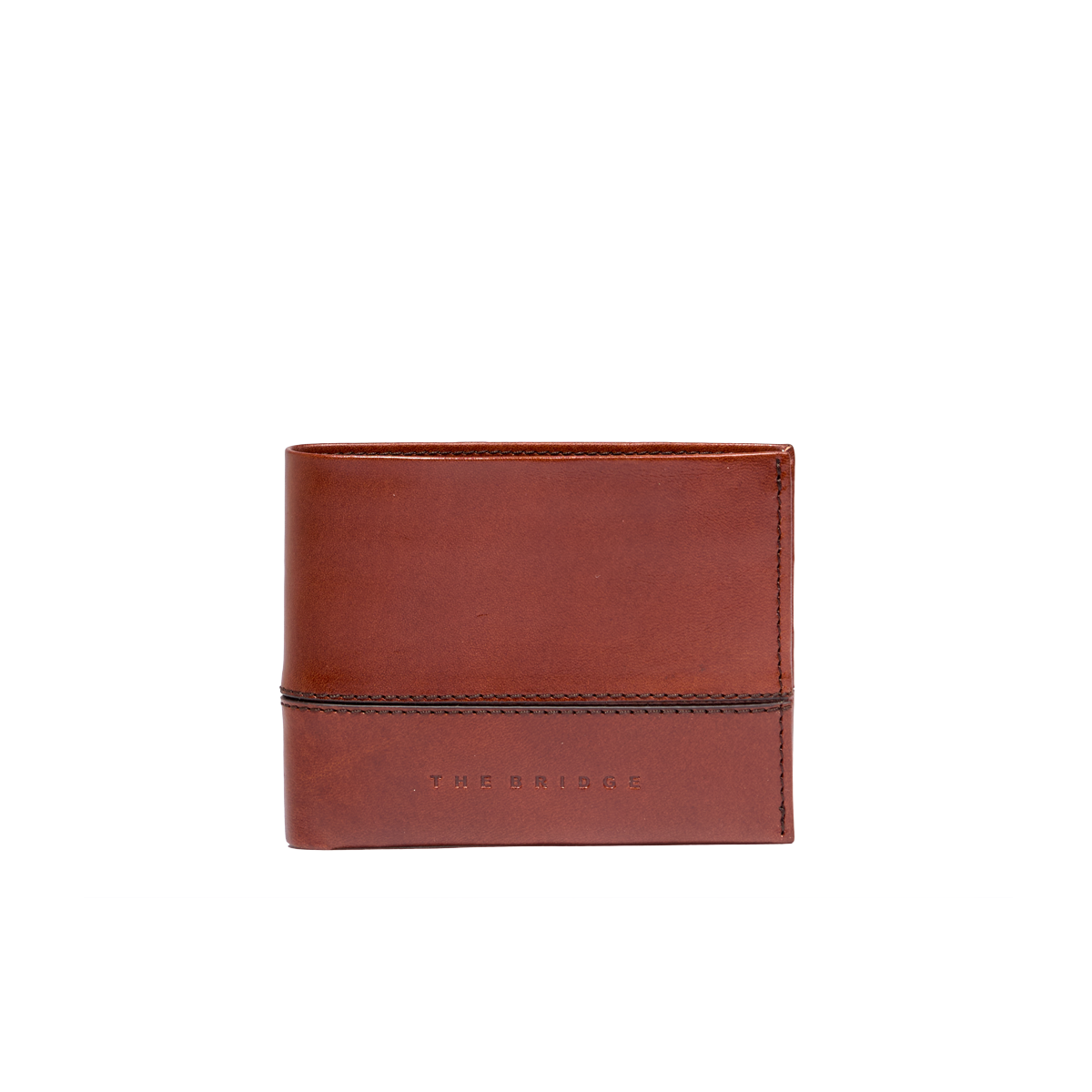 Portafogli di pelle da uomo con portamonete MARRONE/RUTENIO