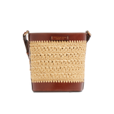 Borsa secchiello in pelle e paglia di Vienna - Borse a secchiello donna​ | The Bridge