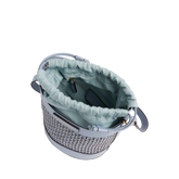 Borsa secchiello in pelle e paglia di Vienna | The Bridge