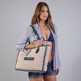 Borsa shopper in pelle e paglia di Vienna | The Bridge