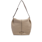 Borsa hobo donna in pelle martellata Marisa - Greige/oro | The Bridge