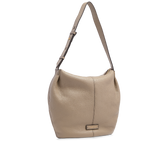 Borsa hobo donna in pelle martellata Marisa - Greige/oro | The Bridge