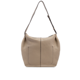 Borsa hobo donna in pelle martellata Marisa - Greige/oro | The Bridge