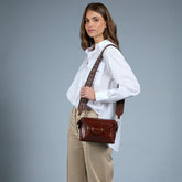 Borsa tracolla pelle chiusa con zip taglia s | The Bridge
