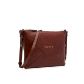 Borsa tracolla pelle chiusa con zip Frida - Marrone/oro - Borse artigianali donna | The Bridge