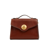 Borsa in pelle donna con tracolla removibile Irene - Marrone/oro - Borse in pelle personalizzate donna | The Bridge