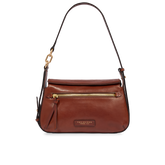 Borsa a tracolla in pelle con chiusura e zip frontale - BORSE A SPALLA | The Bridge