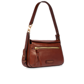 Borsa a tracolla in pelle con chiusura e zip frontale - BORSE A SPALLA | The Bridge