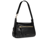 Borsa a tracolla in pelle con chiusura e zip frontale - BORSE A SPALLA | The Bridge