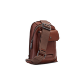 Borsa a tracolla uomo in pelle Mattia - Marrone/rutenio - Borse personalizzate in pelle uomo | The Bridge