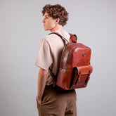 Zaino in pelle porta pc uomo due zip | The Bridge